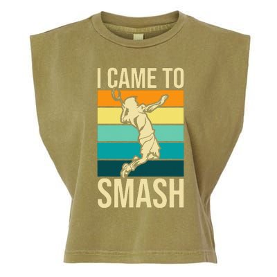 I Came To Smash Badminton Player Lover Birdie Shuttlecock Garment-Dyed Women's Muscle Tee