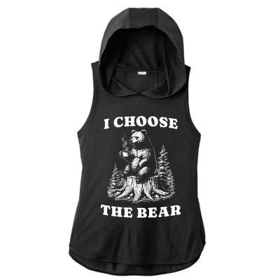 I Choose The Bear Ladies PosiCharge Tri-Blend Wicking Draft Hoodie Tank