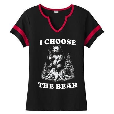 I Choose The Bear Ladies Halftime Notch Neck Tee