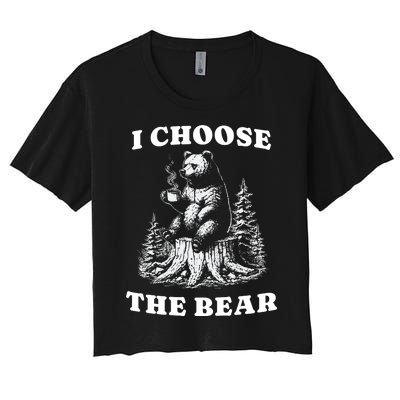 I Choose The Bear Women's Crop Top Tee