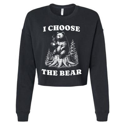 I Choose The Bear Cropped Pullover Crew