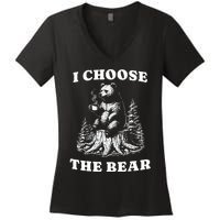 I Choose The Bear Women's V-Neck T-Shirt