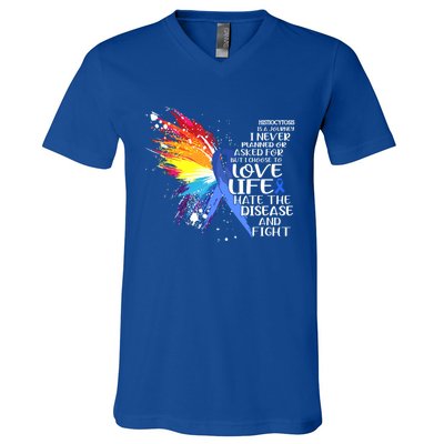 I Choose To Love Life And Fight Meaningful Gift V-Neck T-Shirt