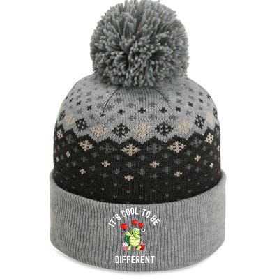 ItS Cool To Be Different Autism Awareness Dabbing Turtle Gift The Baniff Cuffed Pom Beanie