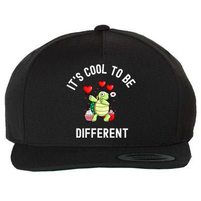 ItS Cool To Be Different Autism Awareness Dabbing Turtle Gift Wool Snapback Cap