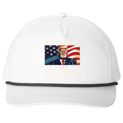 I Choose The Felon 2024 Funny Republican Patriotic Snapback Five-Panel Rope Hat