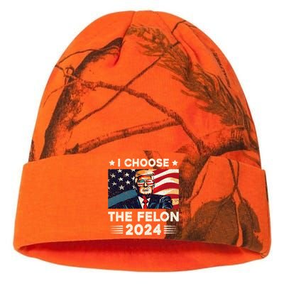 I Choose The Felon 2024 Funny Republican Patriotic Kati Licensed 12" Camo Beanie