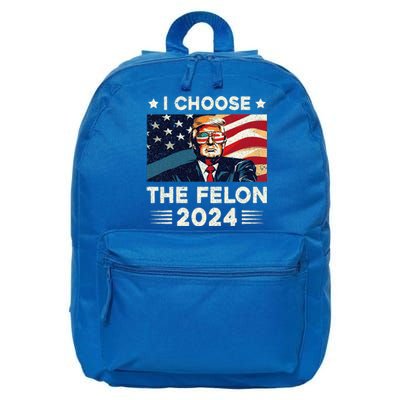 I Choose The Felon 2024 Funny Republican Patriotic 16 in Basic Backpack