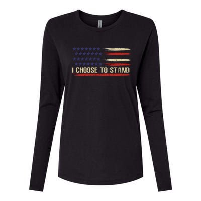 I Choose To Stand Great Gift Pledge Of Allegiance American Flag Gift Womens Cotton Relaxed Long Sleeve T-Shirt