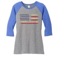 I Choose To Stand Great Gift Pledge Of Allegiance American Flag Gift Women's Tri-Blend 3/4-Sleeve Raglan Shirt