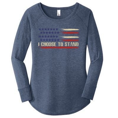 I Choose To Stand Great Gift Pledge Of Allegiance American Flag Gift Women's Perfect Tri Tunic Long Sleeve Shirt