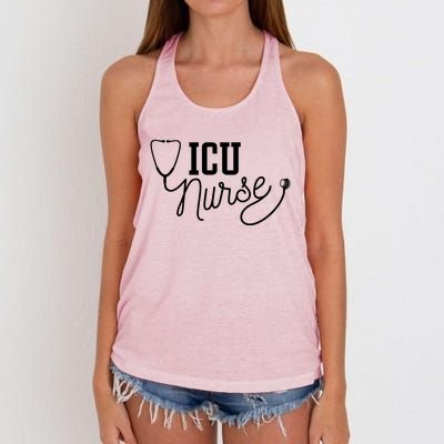 Intensive Care Unit Nurse Icu Nurse Gift Women's Knotted Racerback Tank