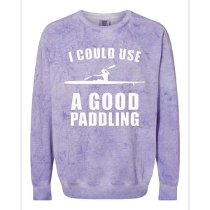 I Could Use A Good Paddling Funny Kayak Colorblast Crewneck Sweatshirt