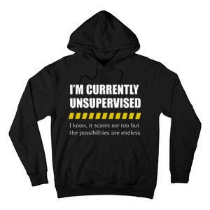 IM Currently Unsupervised I Know It Scares Me Too But The Possibilities Are End Hoodie