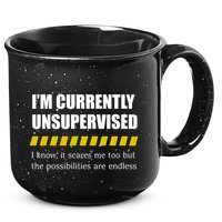 IM Currently Unsupervised I Know It Scares Me Too But The Possibilities Are End 15oz Campfire Ceramic Mug