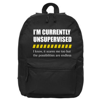 IM Currently Unsupervised I Know It Scares Me Too But The Possibilities Are End 16 in Basic Backpack