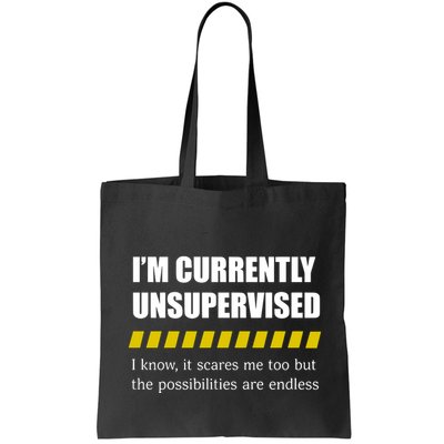 IM Currently Unsupervised I Know It Scares Me Too But The Possibilities Are End Bag