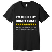 IM Currently Unsupervised I Know It Scares Me Too But The Possibilities Are End Premium T-Shirt