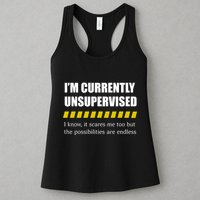 IM Currently Unsupervised I Know It Scares Me Too But The Possibilities Are End Womens Tank Top