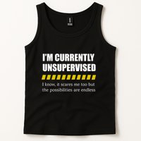 IM Currently Unsupervised I Know It Scares Me Too But The Possibilities Are End Tank Top