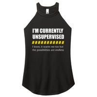 IM Currently Unsupervised I Know It Scares Me Too But The Possibilities Are End Women's Perfect Tri Rocker Tank