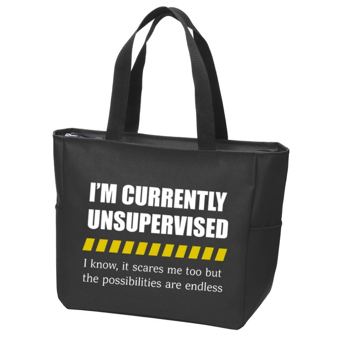 IM Currently Unsupervised I Know It Scares Me Too But The Possibilities Are End Zip Tote Bag