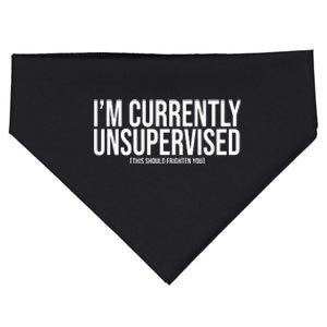 Im Currently Unsupervised This Should Frighten You Funny USA-Made Doggie Bandana