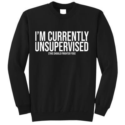 Im Currently Unsupervised This Should Frighten You Funny Sweatshirt