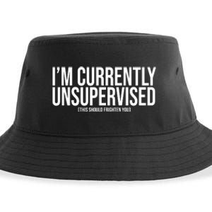 Im Currently Unsupervised This Should Frighten You Funny Sustainable Bucket Hat