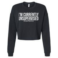 Im Currently Unsupervised This Should Frighten You Funny Cropped Pullover Crew