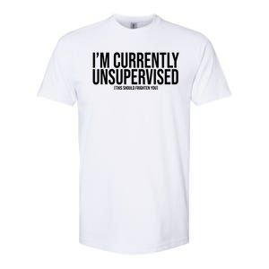 Im Currently Unsupervised This Should Frighten You Funny Softstyle CVC T-Shirt