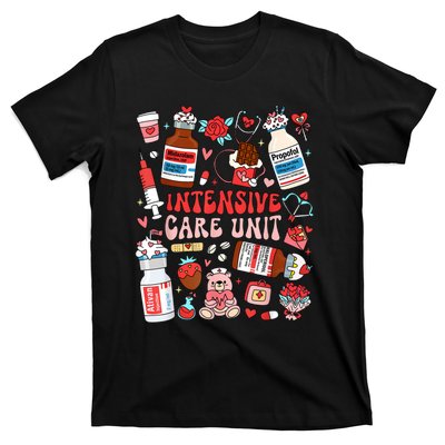 Intensive Care Unit Icu Nurse Happy ValentineS Day Retro T-Shirt