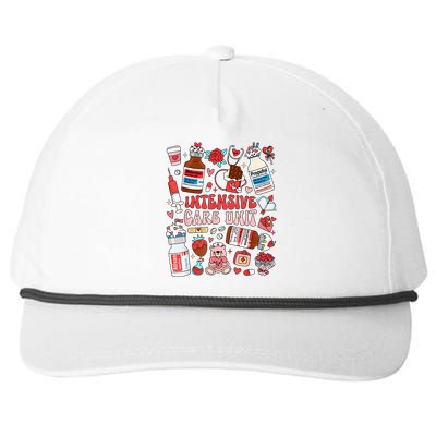 Intensive Care Unit Icu Nurse Happy ValentineS Day Retro Snapback Five-Panel Rope Hat