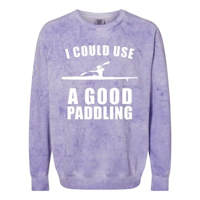 I Could Use A Good Paddling Funny Kayak Colorblast Crewneck Sweatshirt