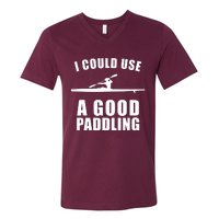 I Could Use A Good Paddling Funny Kayak V-Neck T-Shirt