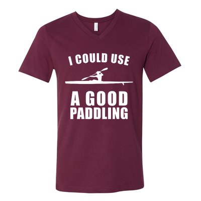 I Could Use A Good Paddling Funny Kayak V-Neck T-Shirt