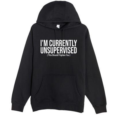 Im Currently Unsupervised This Should Frighten You Funny Premium Pullover Hoodie