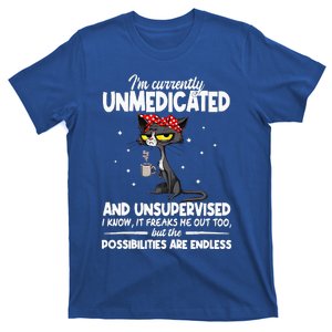 Im Currently Unmedicated And Unsupervised Cat Lover T-Shirt