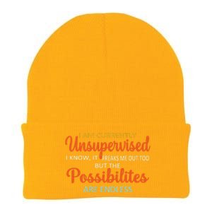 IM Currently Unsupervised But Possibilities Endless Funny Knit Cap Winter Beanie