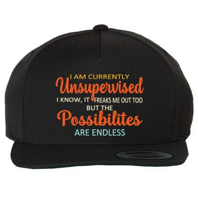 IM Currently Unsupervised But Possibilities Endless Funny Wool Snapback Cap