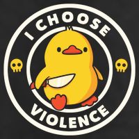 I Choose Violence Funny Duck 7 Panel Mesh Trucker Snapback Hat