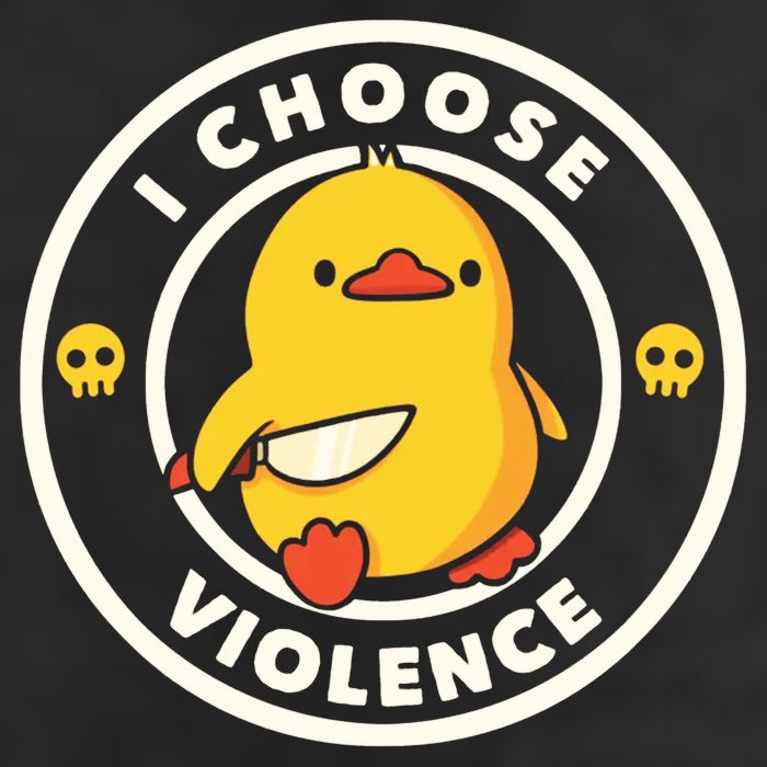 I Choose Violence Funny Duck 7 Panel Mesh Trucker Snapback Hat