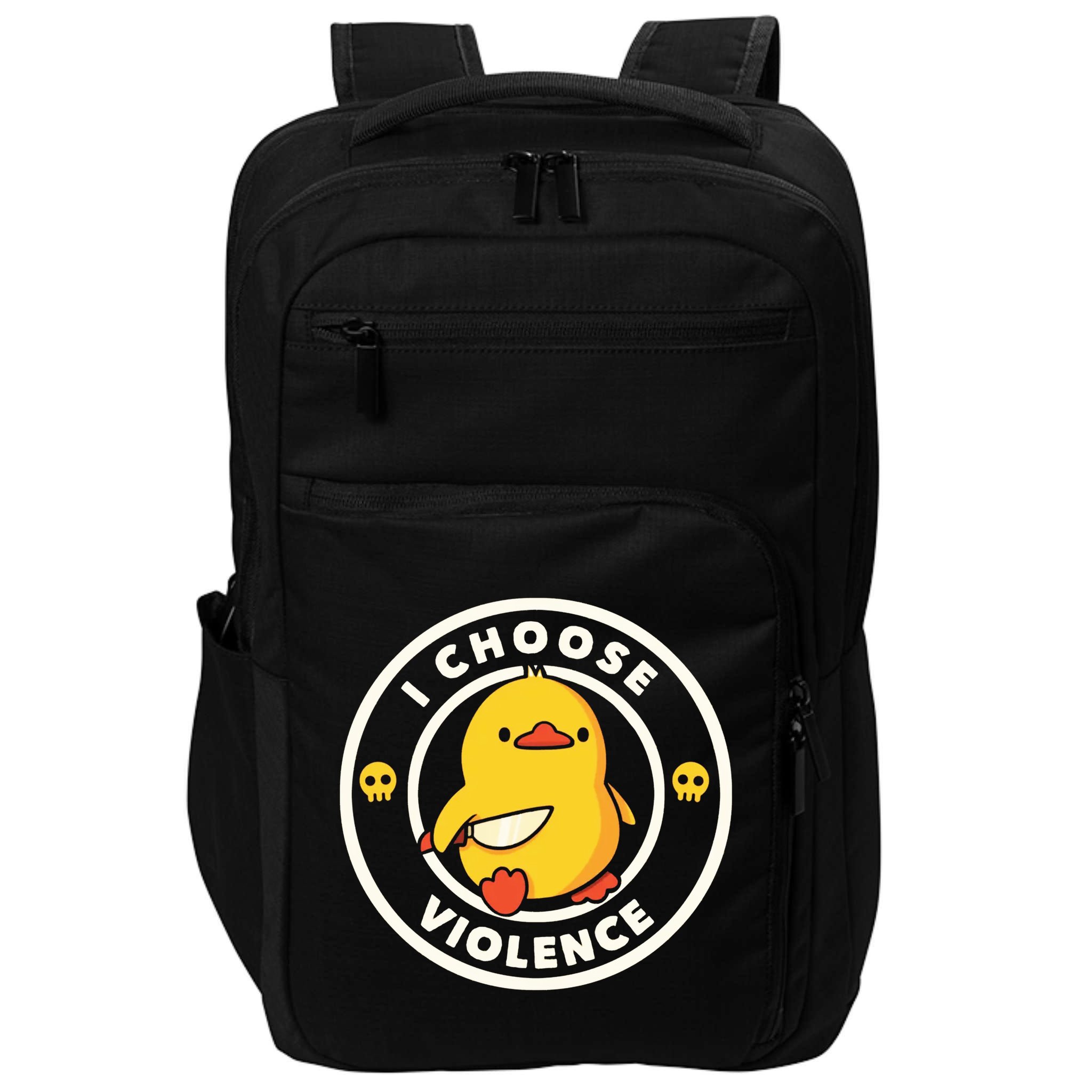 I Choose Violence Funny Duck Impact Tech Backpack