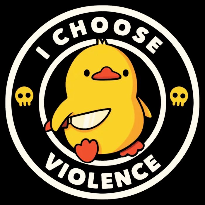 I Choose Violence Funny Duck Sustainable Bucket Hat