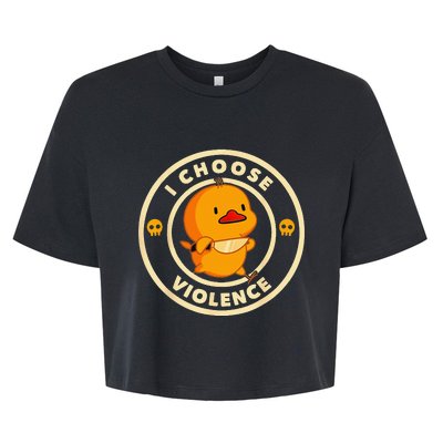 I Choose Violence Duck Lover Sarcasm Humor Bella+Canvas Jersey Crop Tee