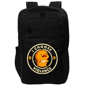 I Choose Violence Duck Lover Sarcasm Humor Impact Tech Backpack