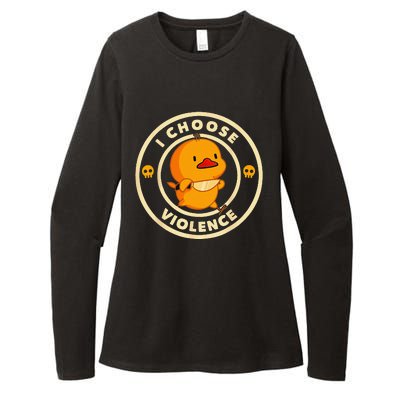 I Choose Violence Duck Lover Sarcasm Humor Womens CVC Long Sleeve Shirt