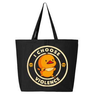 I Choose Violence Duck Lover Sarcasm Humor 25L Jumbo Tote