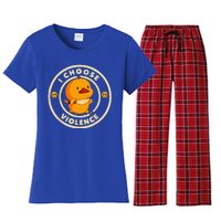 I Choose Violence Duck Lover Sarcasm Humor Women's Flannel Pajama Set