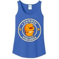 I Choose Violence Duck Lover Sarcasm Humor Ladies Essential Tank